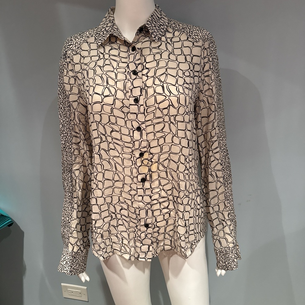 Proenza Schouler Black and White Patterned Blouse